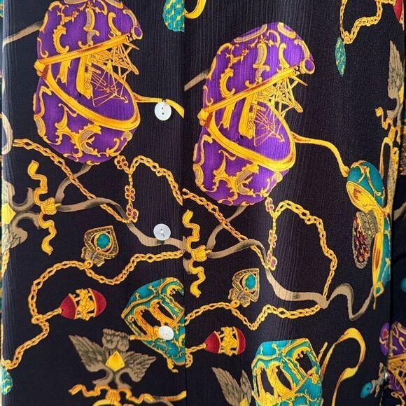 NOTATIONS WOMAN Women’s Black Faberge Egg Jewel Print Tunic Shirt Top 2X - Picture 2 of 14